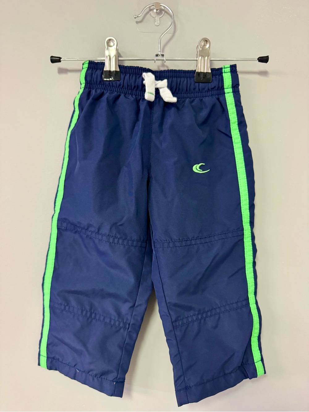 Carter's Navy Blue SPLASH PANTS with Lime Green Side Stripes